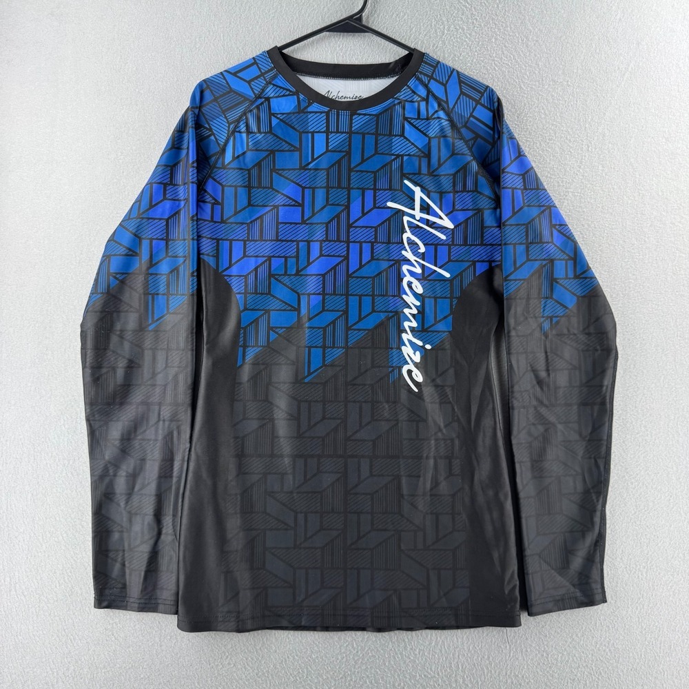 Alchemize Fightwear Rash Guard Shirt Mens Large Black Long Sleeve BJJ MMA